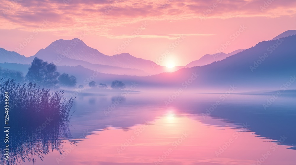 Fototapeta premium nice theme landscape, peaceful place