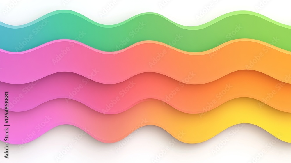 Abstract Colorful Wavy Layers Design On White Background For Presentation Or Backgrounds Abstract Colorful Wavy Layers Design On White Background For Presentation Or Backgrounds