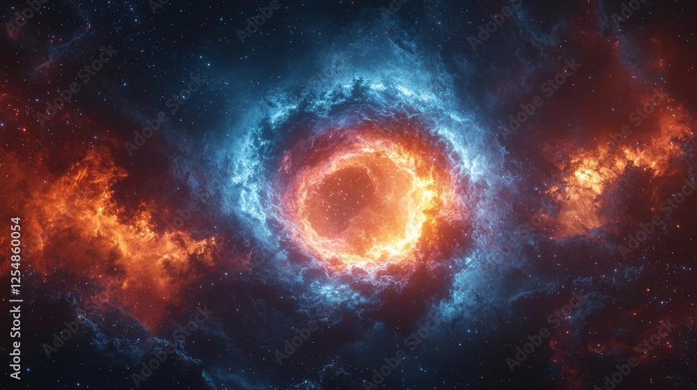 Cosmic Collision Explosive Nebulae Merging in Vibrant Celestial Halo Cosmic Collision Explosive Nebulae Merging in Vibrant Celestial Halo