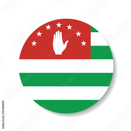 Abkhazia flag. Abkhazia circle flag logo icon digital vector illustration design