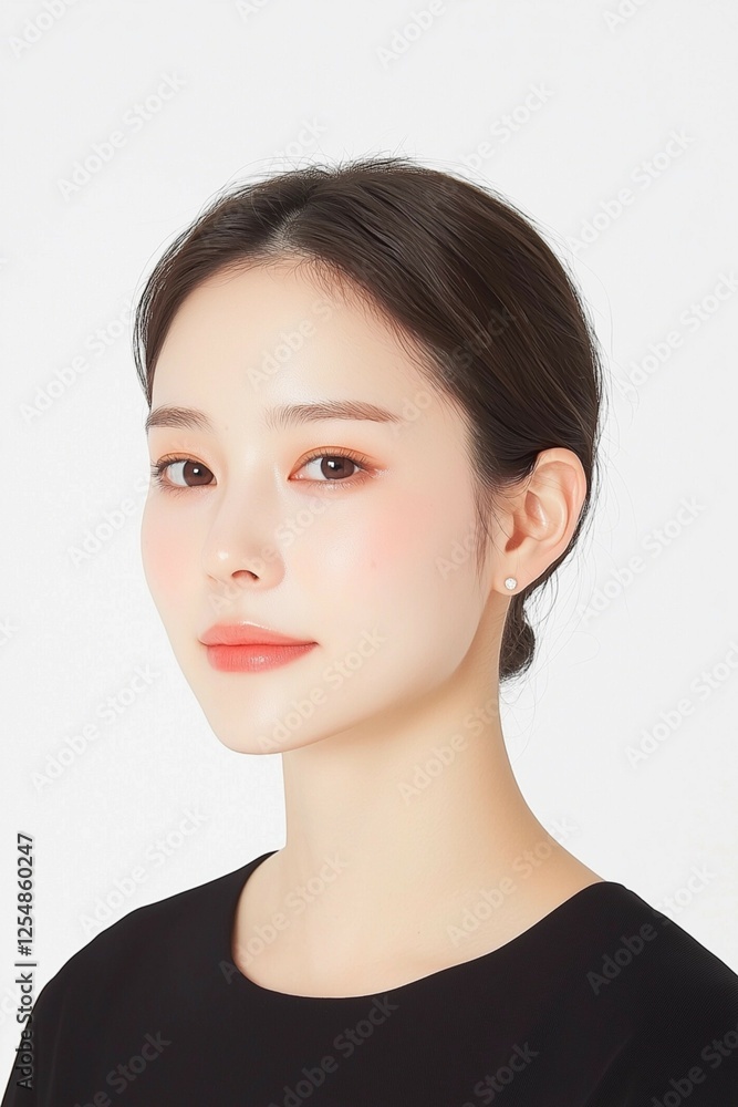 Minimalist Beauty Portrait of a Woman with Natural Glow and Subtle Freckles Minimalist Beauty Portrait of a Woman with Natural Glow and Subtle Freckles