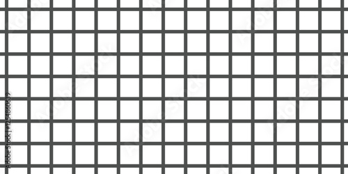 Texture of graph paper, Gray grid line paper sheet. Grid, mesh. Plotting paper, graph paper and coordinate paper texture, pattern. Black large square cell simple graphic grid. Design eps 10. 