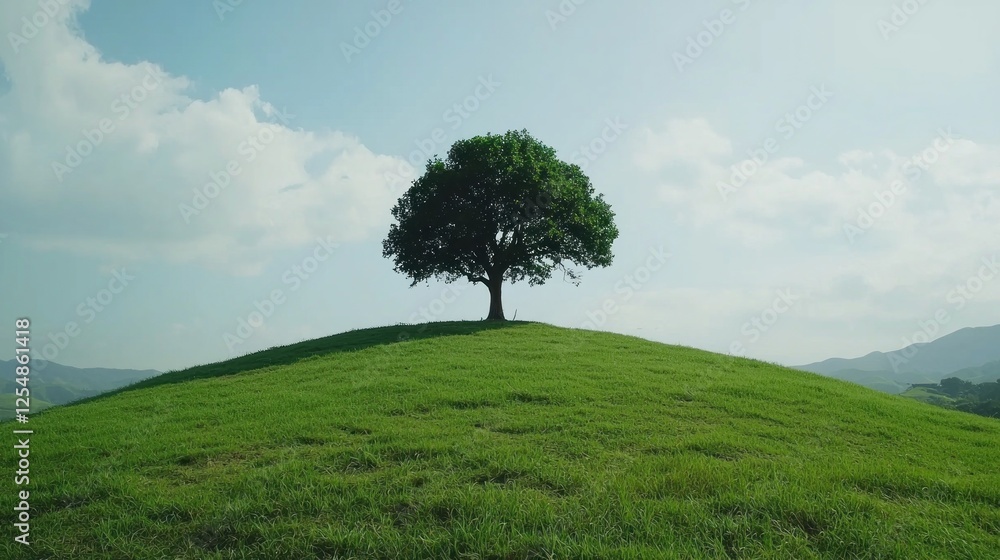 Solitary Tree on a Verdant Hilltop Solitary Tree on a Verdant Hilltop