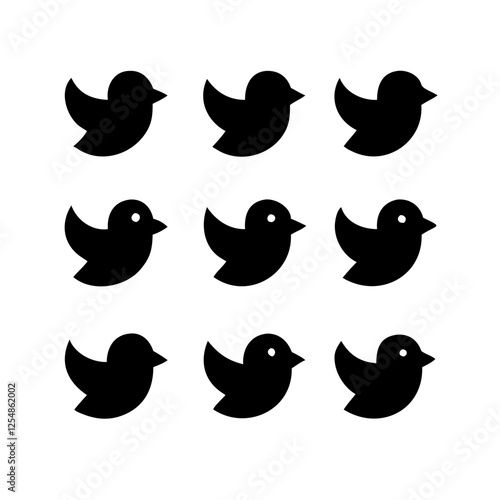 set of vector birds