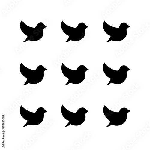set of flying birds