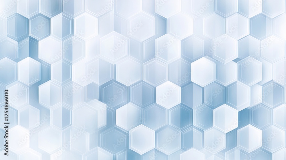 Abstract Geometric Hexagonal Pattern Pale Blue and White Shades with Light Effect Background Abstract Geometric Hexagonal Pattern Pale Blue and White Shades with Light Effect Background