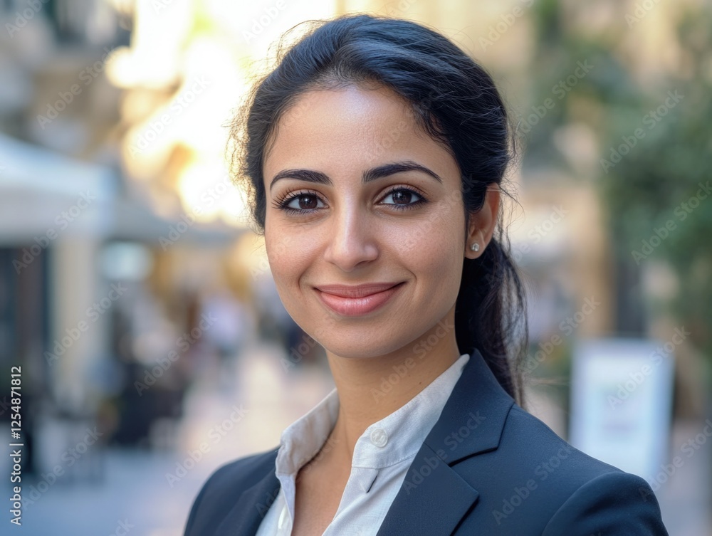 This is a portrait of a smiling young woman in a corporate setting, wearing a business suit and posing confidently. She has long hair and appears approachable with her friendly expression. This is a portrait of a smiling young woman in a corporate setting, wearing a business suit and posing confidently. She has long hair and appears approachable with her friendly expression.