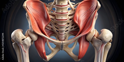 Detailed Anatomy of Human Pelvic Muscles and Skeletal Structure