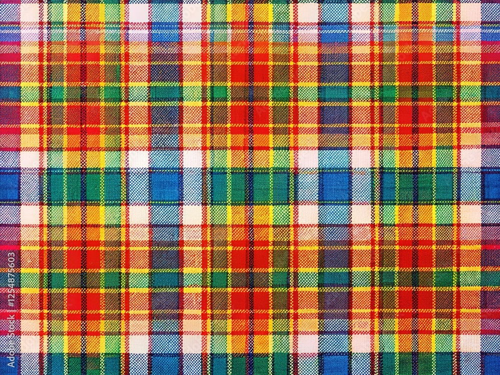 Fototapeta premium Bold Plaid Festival Design: Vibrant Event Poster Background