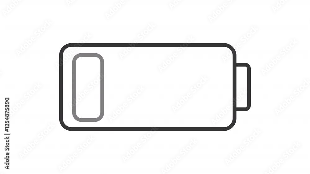 Battery power line animation. Energy storage animated icon. Charge level blinking. Technology, electronic. Black illustration on white background. HD video with alpha channel. Motion graphic Battery power line animation. Energy storage animated icon. Charge level blinking. Technology, electronic. Black illustration on white background. HD video with alpha channel. Motion graphic