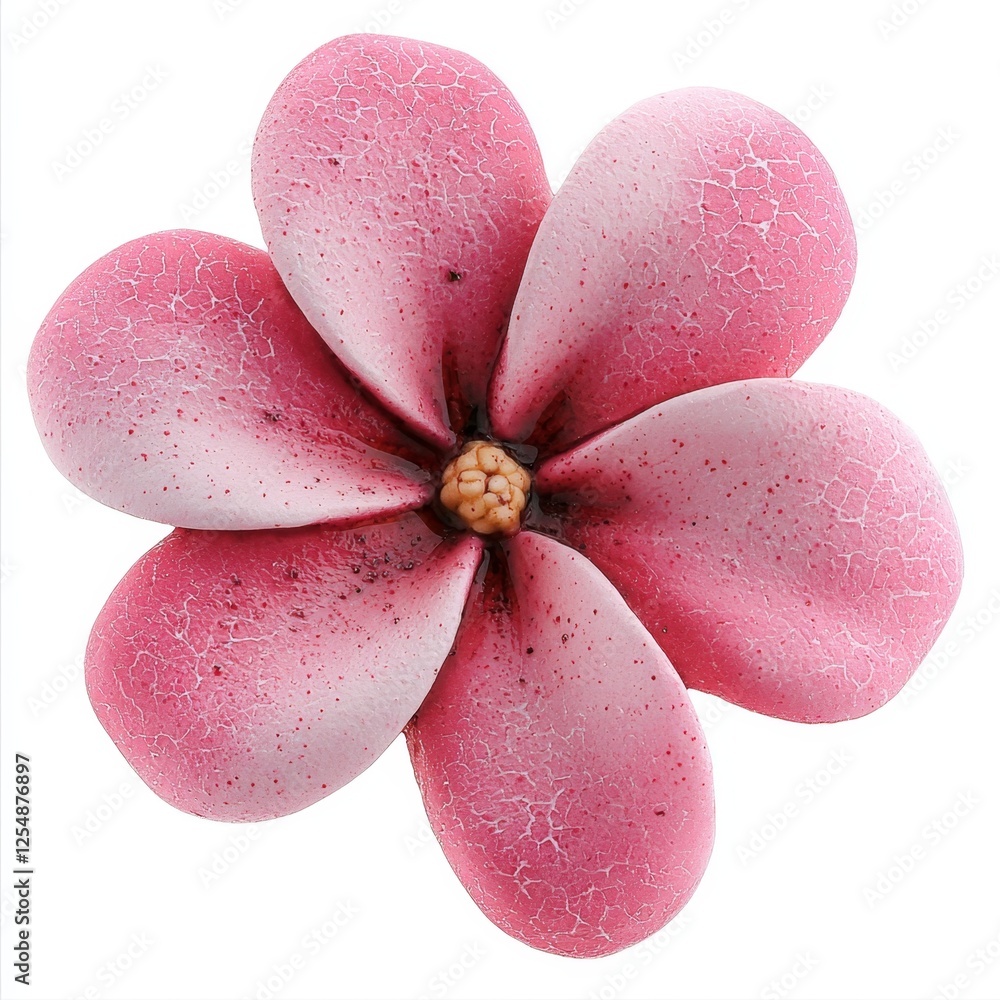 Fototapeta premium Pink Flower Bloom with Delicate Petals and Unique Texture, Ideal for Nature and Floral Design Themes