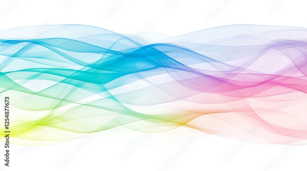 Abstract Multicolored Flowing Waves on White Background Design Graphic Resource Element Abstract Multicolored Flowing Waves on White Background Design Graphic Resource Element