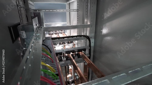 Wallpaper Mural Industrial Electrical Panel with Wiring and Busbars for effective use Torontodigital.ca