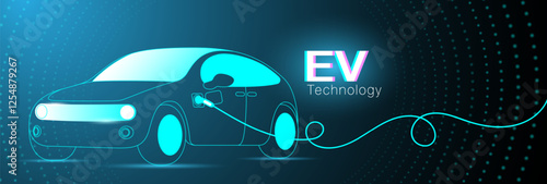 Electric car technology background