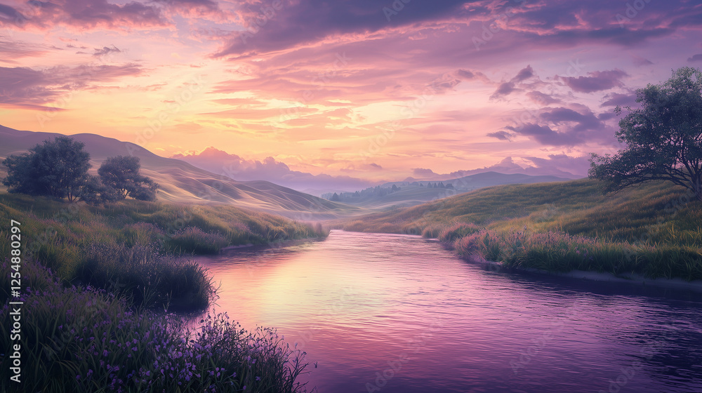 Obraz premium sunrise over the river