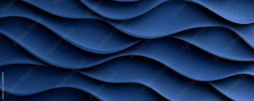 Obraz premium Wavy texture in deep blue color tones.