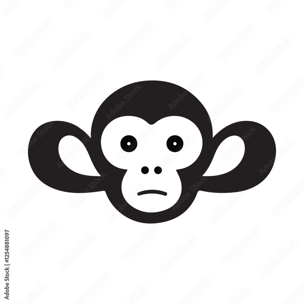 Monkey face vector icon, Monkey Head vector, Monkey head logo design, Monkey face vector illustration isolated on white background. Monkey face vector icon, Monkey Head vector, Monkey head logo design, Monkey face vector illustration isolated on white background.