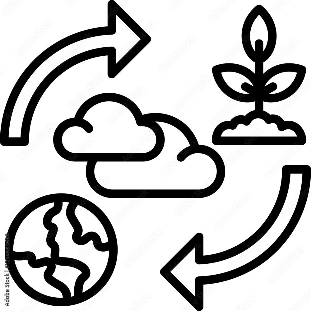 Obraz premium Carbon Neutrality line icon