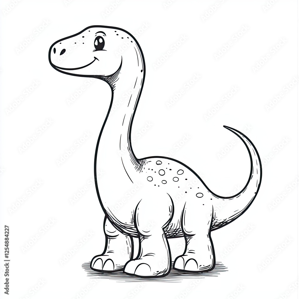 Naklejka premium Dinosaur Illustration Simple Coloring Book Page for Kids