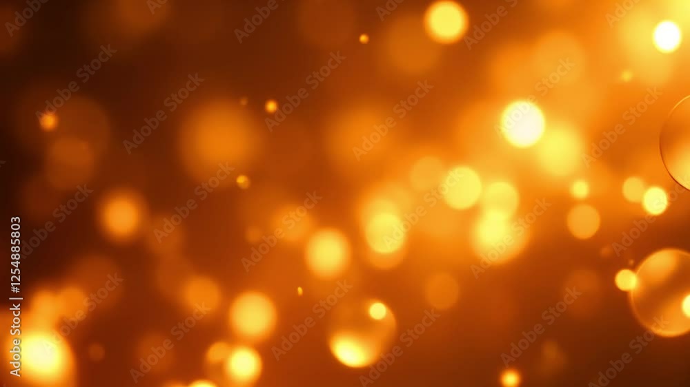 Golden Bokeh Light Particles Background in Warm Orange Glow Golden Bokeh Light Particles Background in Warm Orange Glow