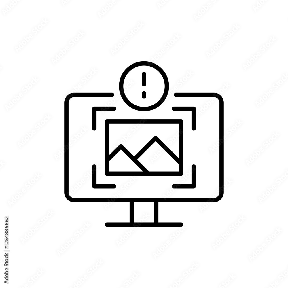 Deepfake outline icons, minimalist vector illustration ,simple transparent graphic element .Isolated on white background