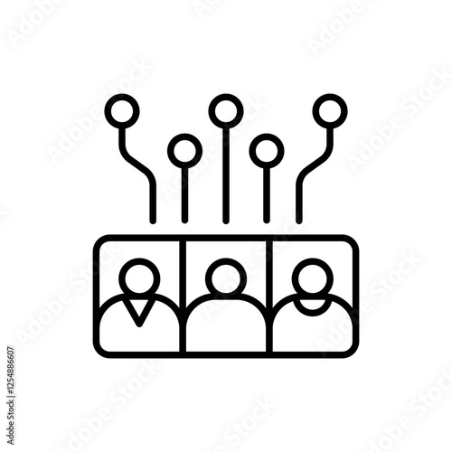 Deepfake outline icons, minimalist vector illustration ,simple transparent graphic element .Isolated on white background