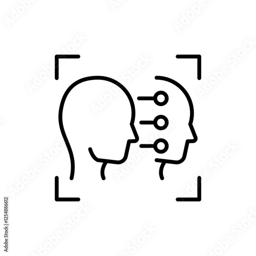 Deepfake outline icons, minimalist vector illustration ,simple transparent graphic element .Isolated on white background