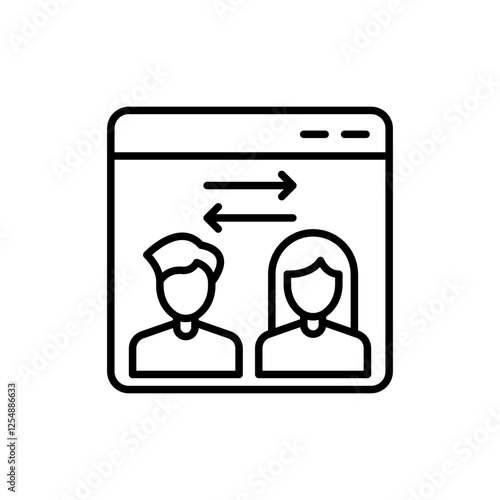 Deepfake outline icons, minimalist vector illustration ,simple transparent graphic element .Isolated on white background