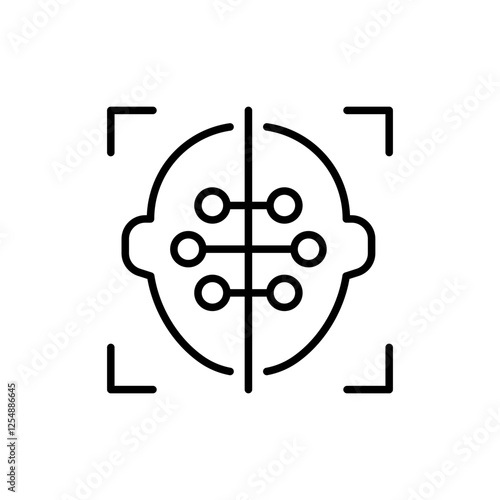 Deepfake outline icons, minimalist vector illustration ,simple transparent graphic element .Isolated on white background