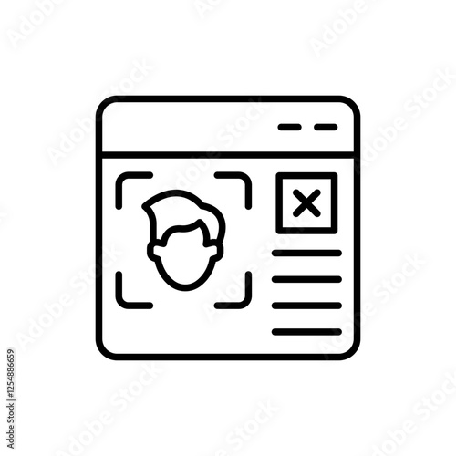 Deepfake outline icons, minimalist vector illustration ,simple transparent graphic element .Isolated on white background
