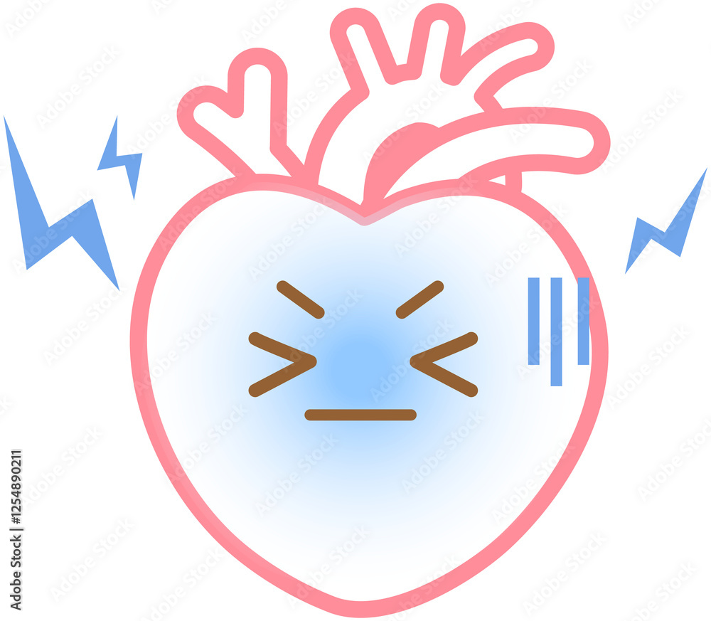 Fototapeta premium Heart cartoon icon, angry