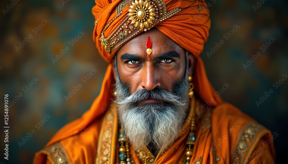 Fototapeta premium Portrait of a Majestic Indian Man