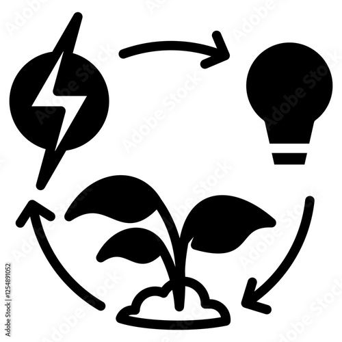 Clean Energy glyph icon