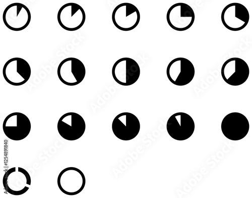 Set of Pie Charts icons	
