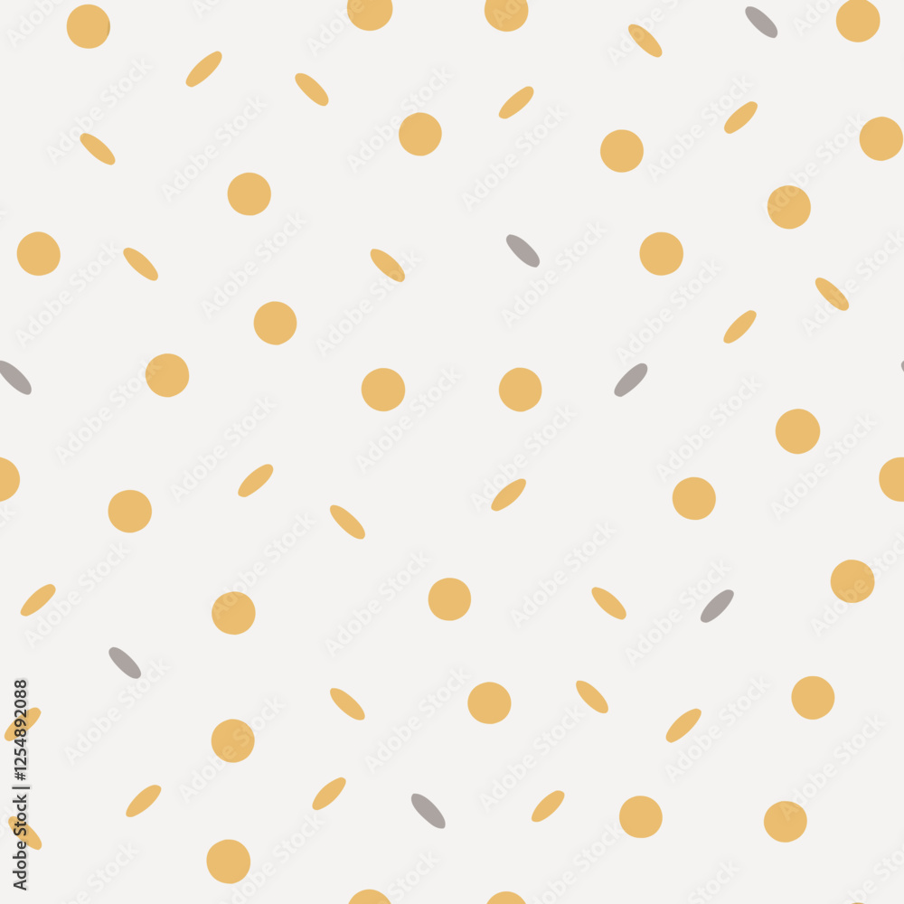 Seamless polka dot pattern with yellow and gray circles Seamless polka dot pattern with yellow and gray circles