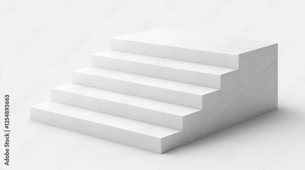 White three step staircase with 3d textured design modern interior architecture detail White three step staircase with 3d textured design modern interior architecture detail