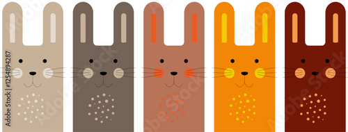 Minimalist Cute Rabbits Illustration