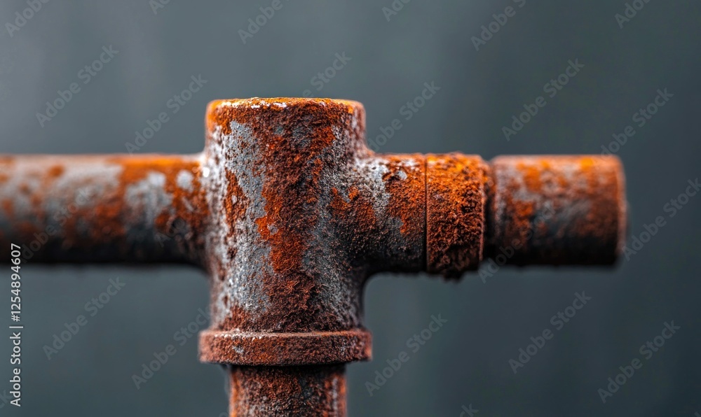 Close-Up Macro of Rusted Metal Pipe with Texture Close-Up Macro of Rusted Metal Pipe with Texture