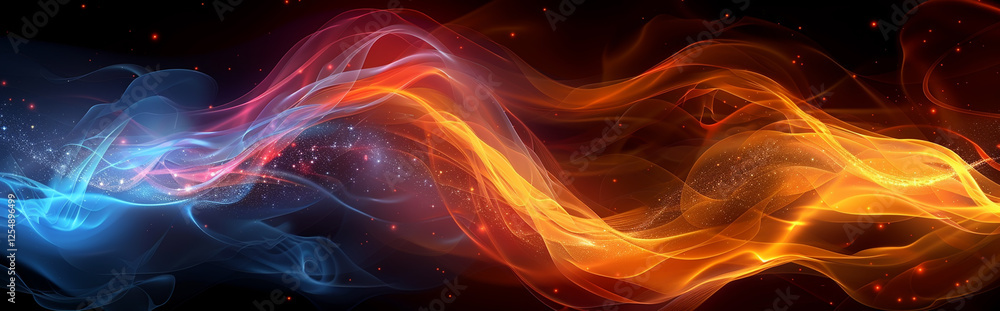 Obraz premium Abstract Background of Vivid Swirling Colors Depicting Chaos and Energy for Poster Design or Digital Artwork