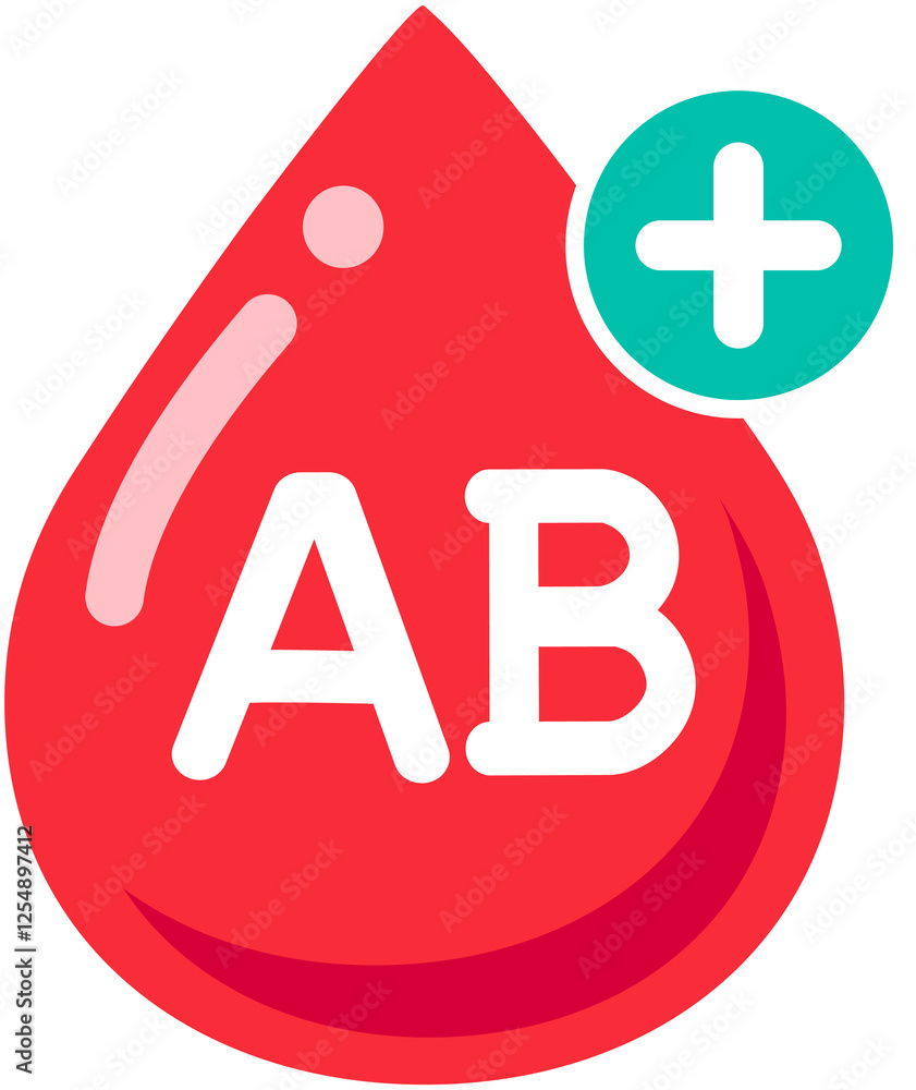 Obraz premium Blood Type AB+ Icon 