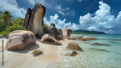 Unique rock formations on a wild and secluded beach