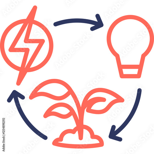 Clean Energy line color icon