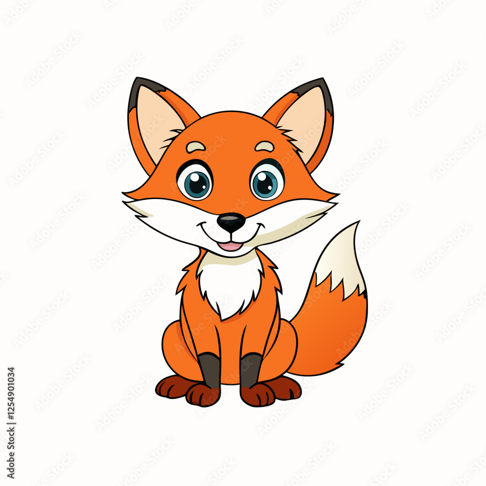 Obraz premium red fox cartoon