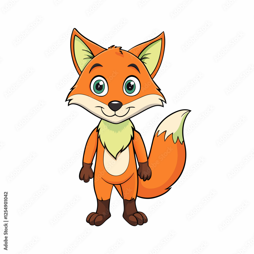 Obraz premium red fox cartoon