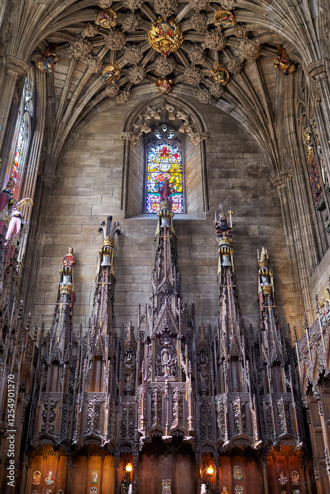 Φωτογραφία The woodwork of the Knights’ stalls of Thistle Chapel in St Giles Cathedral