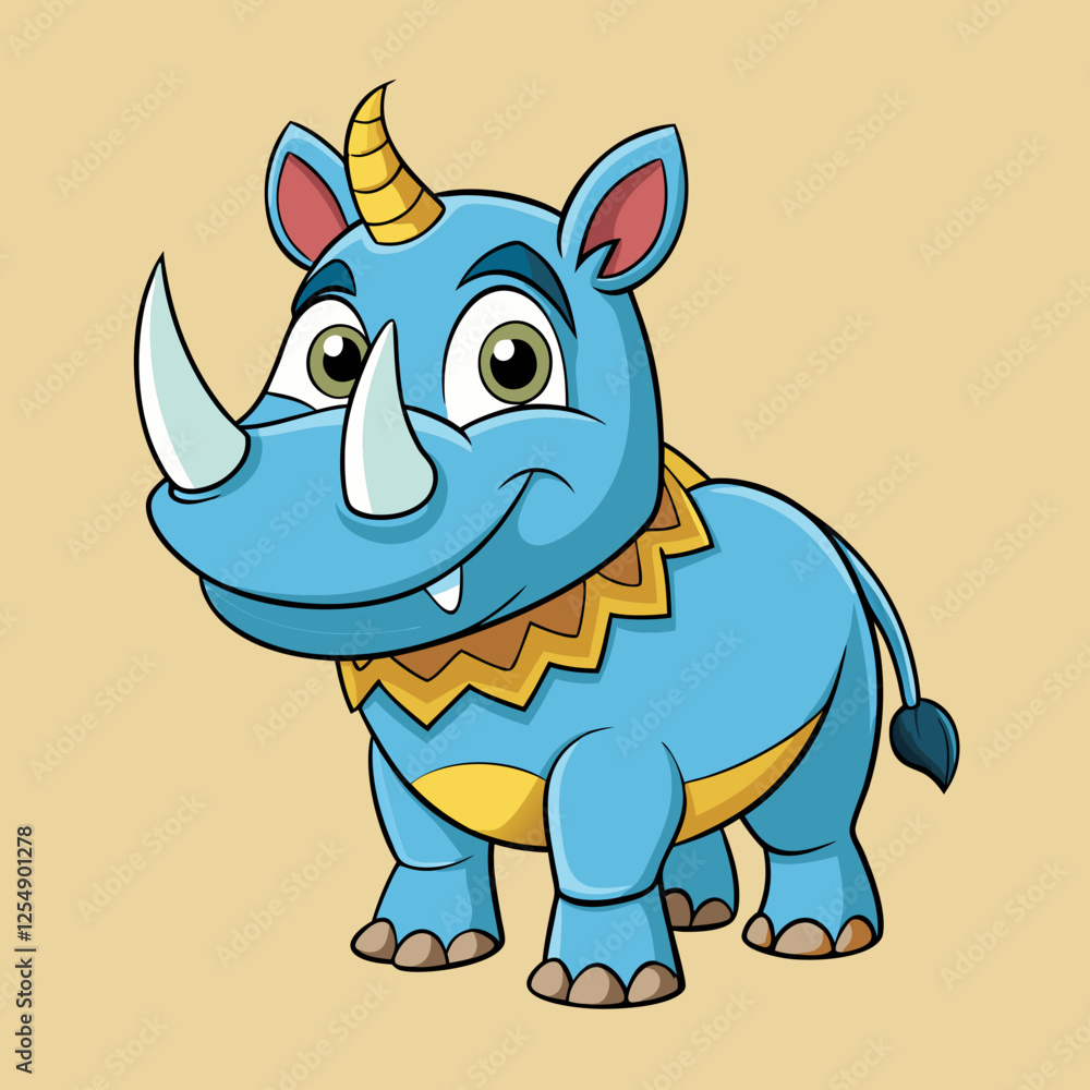 Fototapeta premium rhinoceros cartoon vector