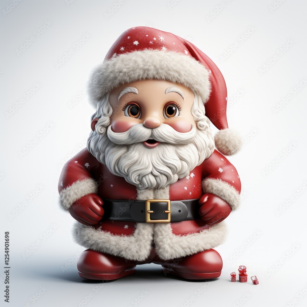 Fun and Jolly Santa Claus Character on a Minimalist White Background Fun and Jolly Santa Claus Character on a Minimalist White Background