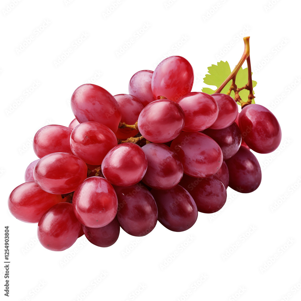 Fototapeta premium bunch of red grapes isolated on transparent white background, clipping path