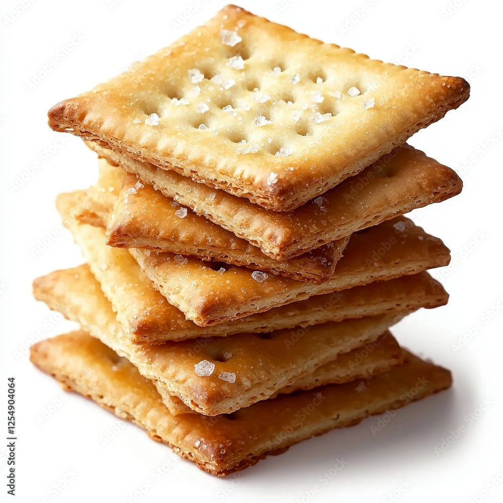 Crispy Salted Crackers Stacked on Each Other, Delicious Snack for Any Occasion with Rich Texture and Flavor Crispy Salted Crackers Stacked on Each Other, Delicious Snack for Any Occasion with Rich Texture and Flavor