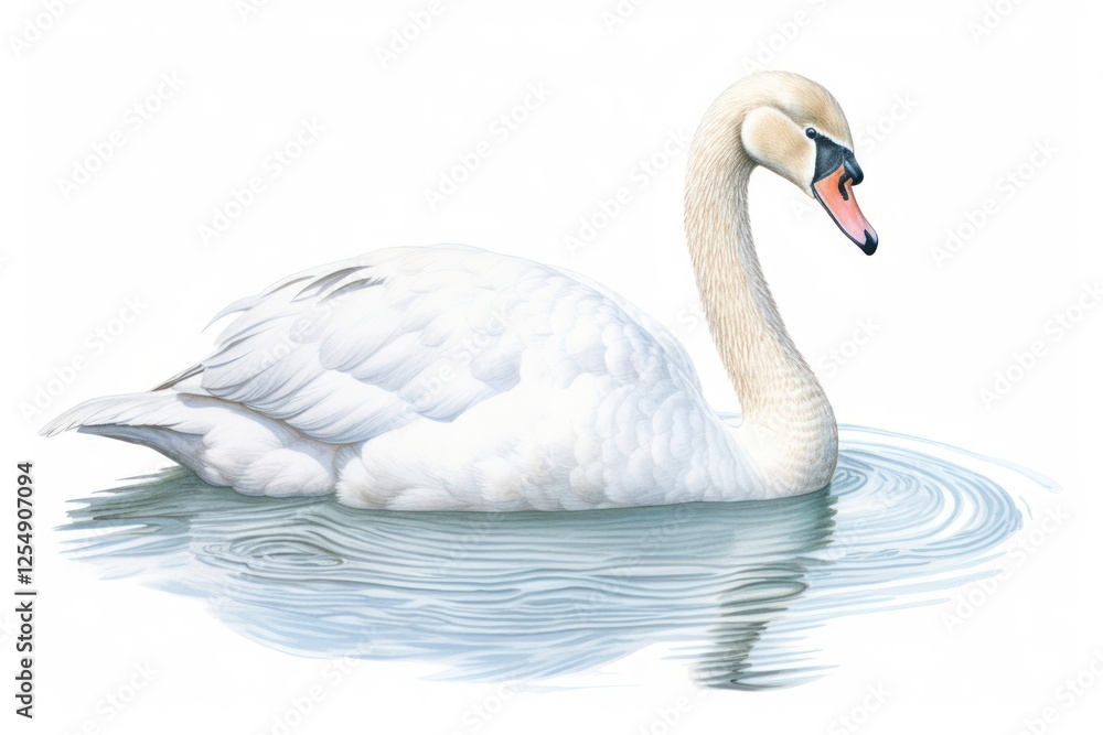 Fototapeta premium Swan swimming animal white.